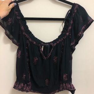 Sheer free people crop top